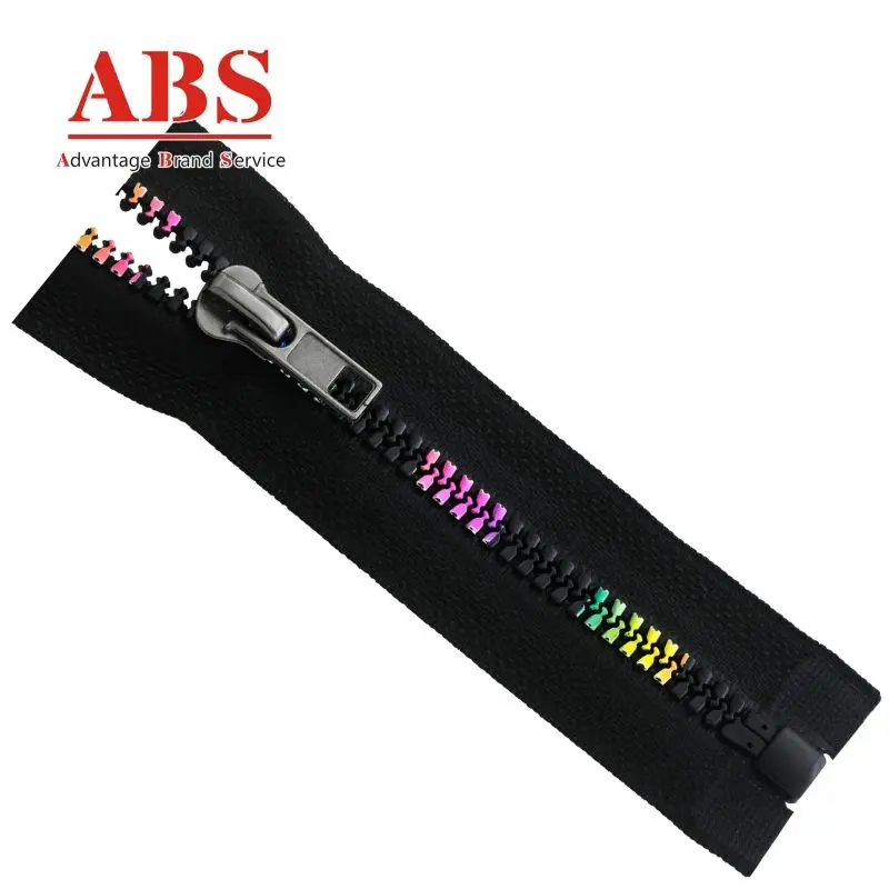 plastic colorful sauare open end zipper