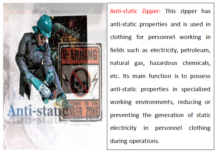 Anti-static Zipper