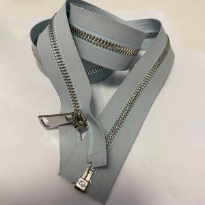 Metal Zippers For Handbags 5# metal zip Y teeth shiny sliver waterproof  open end
