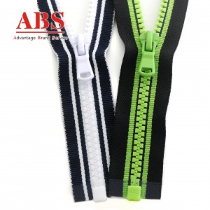 Hot Sale 5# Plastic Contrast Zipper with color strip on both side of tape