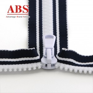 Fashion Populer 5#  Plastic Contrast Zipper with color strip on both side of tape