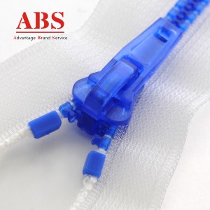 ABS Popular Sale 5# Plastic  Contrast Zip With Transparent Tape