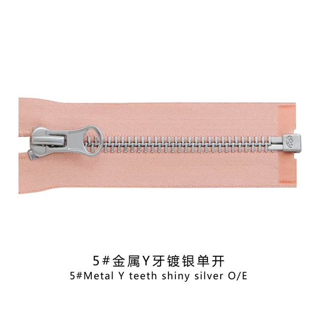 5#Metal Y teeth shiny silver O/E