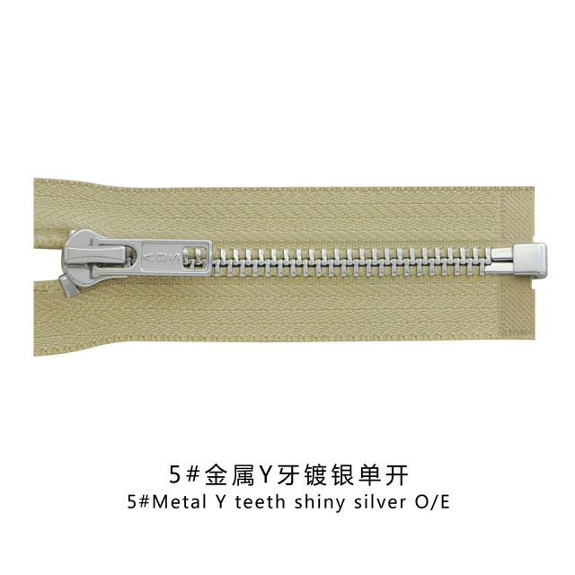 5#Metal Y teeth shiny silver O/E