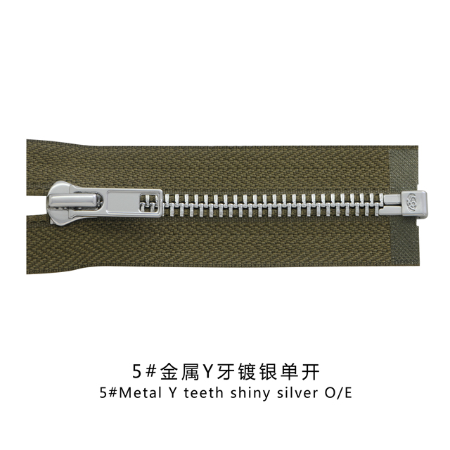 5#Metal Y teeth shiny silver O/E
