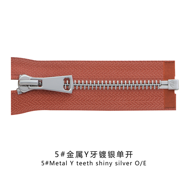 5#Metal Y teeth shiny silver O/E