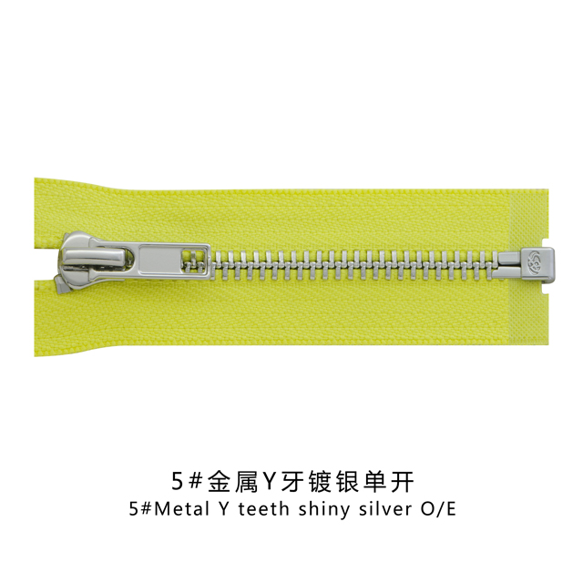 5#Metal Y teeth shiny silver O/E