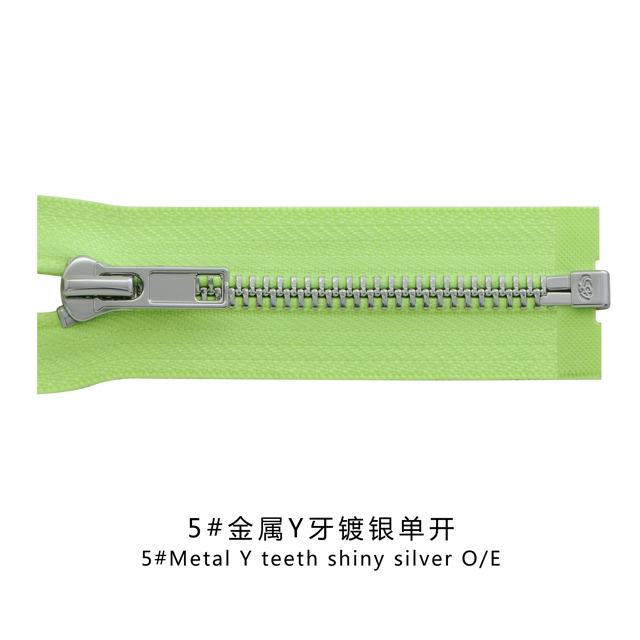 5#Metal Y teeth shiny silver O/E