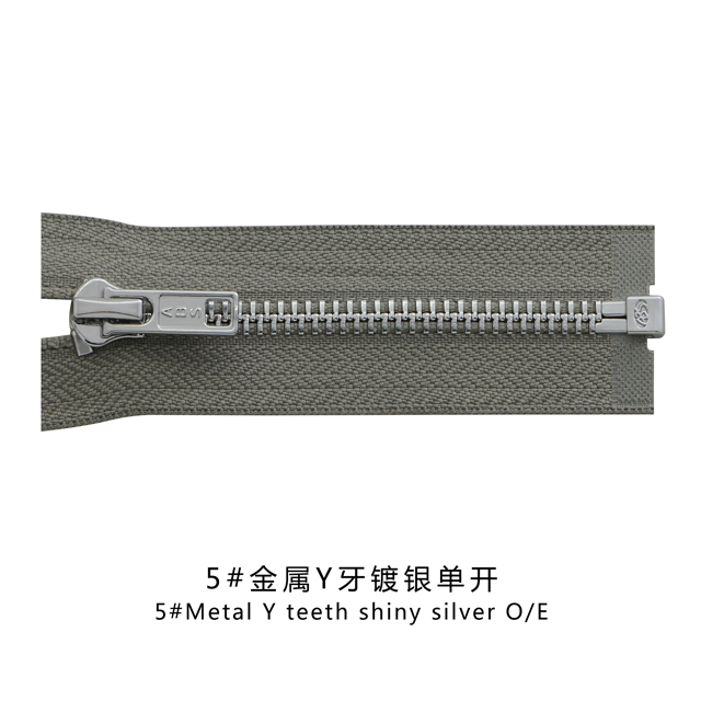5#Metal Y teeth shiny silver O/E