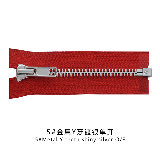 5#Metal Y teeth shiny silver O/E