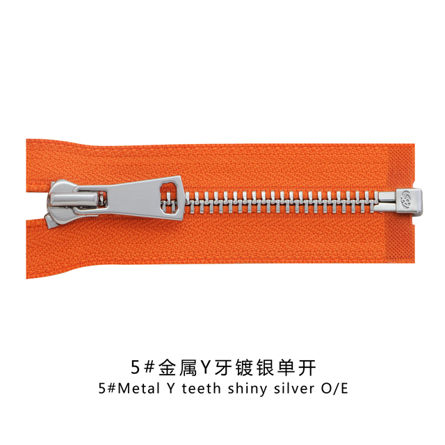 5#Metal Y teeth shiny silver O/E