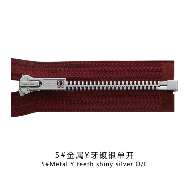 5#Metal Y teeth shiny silver O/E
