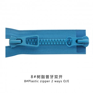 New and Hot Sale 8#Plastic Women Zipper for  down jacket/ wadded Jacket T/W O/E