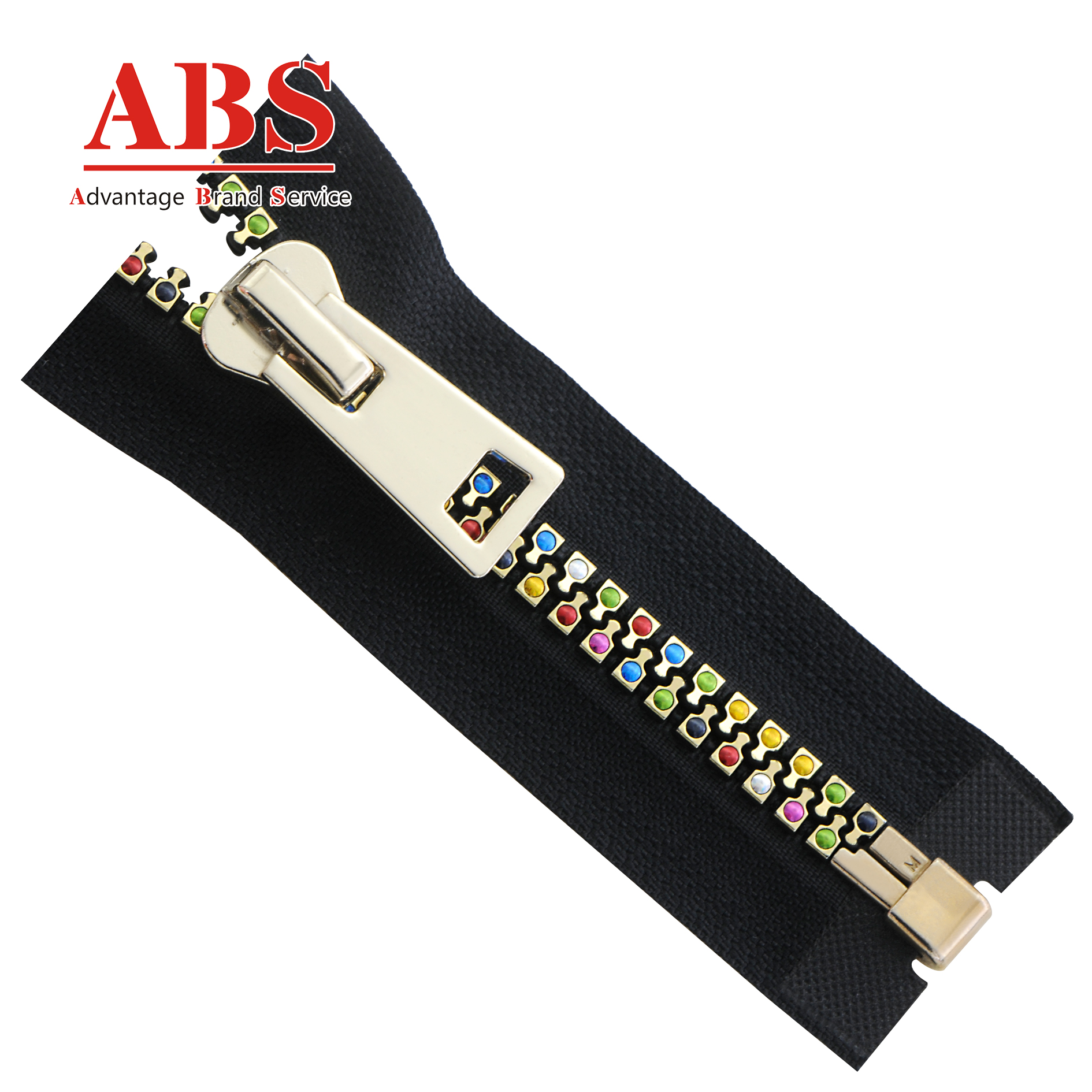 Fashion 8# Vislon Metallic Zipper with Color Diamond Zip for Women